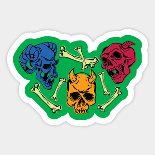 Horny Skulls Sticker